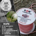 SOB Arborist Throw Line Kit with Slick Rope 197FT, Throw Weight, Reflective Storage Bag, Suit for Tree Cutting,Camping, Trimming, Hanging Swing, Forestry Tree Gear ﻿