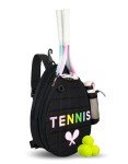NZNDB Tennis Bags for Women Girl, Tennis Sling Crossbody Backpack, Water Resistant Tennis Bag for Pickleball, Tennis, Racketball (Black)