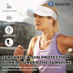 Sukeen Sports Sun Visor Men Women Lightweight Packable Cooling Stretchy Visor Hat for Running, Tennis, Golf White