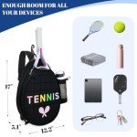 NZNDB Tennis Bags for Women Girl, Tennis Sling Crossbody Backpack, Water Resistant Tennis Bag for Pickleball, Tennis, Racketball (Black)