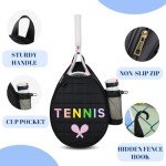 NZNDB Tennis Bags for Women Girl, Tennis Sling Crossbody Backpack, Water Resistant Tennis Bag for Pickleball, Tennis, Racketball (Black)