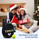 NZNDB Tennis Bags for Women Girl, Tennis Sling Crossbody Backpack, Water Resistant Tennis Bag for Pickleball, Tennis, Racketball (Black)