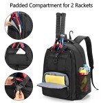 DSLEAF Tennis Bag for Men/Women to Hold 2 Rackets, Tennis Backpack with Separate Shoe Space for Tennis Sport