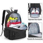 DSLEAF Tennis Bag for Men/Women to Hold 2 Rackets, Tennis Backpack with Separate Shoe Space for Tennis Sport
