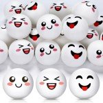 ShinyRelief 24 Pcs Novelty Table Tennis Balls 40mm Plastic Emotion Table Tennis Ball Cute Entertainment Fun Table Tennis Party Balls for DIY Arts Ball Games Party Activities Decor