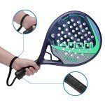 Padel Racket Carbon Fiber Surface with EVA Memory Flex Foam Core Padel Tennis Racquets Lightweight (8300-green)