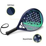 Padel Racket Carbon Fiber Surface with EVA Memory Flex Foam Core Padel Tennis Racquets Lightweight (8300-green)