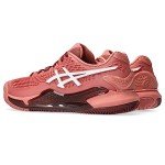 ASICS Women's Gel-Resolution 9 Tennis Shoes, 8, Light Garnet/White