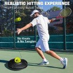 LOYPEXE Tennis Practice Rebounder Tennis Trainer Set Solo Tennis Trainer with String Practice Equipment 3 Replacement Rebound Balls Portable Tennis Practice Equipment for Adults Kids Beginners