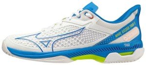 Mizuno Men's Exceed Tour 5 Tennis Shoe, White/Peace Blue, 11