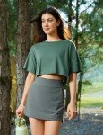 CRZ YOGA High Waisted Golf Skirts for Women A Line Tennis Athletic Casual Skort with Inner Shorts Pockets Grey Sage Medium