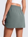 CRZ YOGA High Waisted Golf Skirts for Women A Line Tennis Athletic Casual Skort with Inner Shorts Pockets Grey Sage Medium