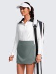 CRZ YOGA High Waisted Golf Skirts for Women A Line Tennis Athletic Casual Skort with Inner Shorts Pockets Grey Sage Medium