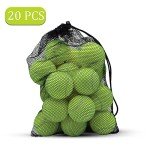 Swingers 20 Pack Tennis Balls,Training Exercise Balls for Pet Dog, High Elasticity Practice Tennis Balls for Beginner, with Mesh Carry Bag Easy to Transport (Yellow)