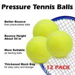 SUNEZLGO Premium 12-Piece Tennis Balls Set, 2.5 Inch Diameter, Durable Thickened Safe Natural Rubber, Multi-Purpose, Ideal Sports Gift