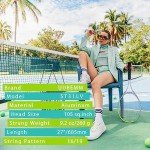 Tennis Racket Pre-Strung Lightweight 27 Inch Racquet Recreational Adult Rackets for Men Women Students Training Tennis Starter Kit with Balls,Carry Bag and Overgrips (Green/White - 2 Rackets)