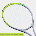 Tennis Racket Pre-Strung Lightweight 27 Inch Racquet Recreational Adult Rackets for Men Women Students Training Tennis Starter Kit with Balls,Carry Bag and Overgrips (Green/White - 2 Rackets)