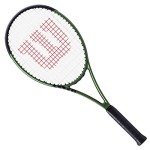 WILSON Blade Team V8 Strung Tennis Racquet - Economical Quality Intermediate Racquet - 4-3/8 Grip, Green & Black