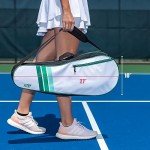 Fitby Tennis Bag- Durable Tennis Bags for Men and Women- Lightweight Tennis Racket Bag- Versatile Bags for Beginners and Professional Tennis Players- Roomy Interior Tennis Bags (White)