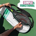 Fitby Tennis Bag- Durable Tennis Bags for Men and Women- Lightweight Tennis Racket Bag- Versatile Bags for Beginners and Professional Tennis Players- Roomy Interior Tennis Bags (White)