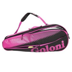 Goloni Tennis Bag 3-4 Racquets with Front Extral Pocket for Other Essentials,Tennis Rackets Bag with Removable Shoulder Strap,Pink