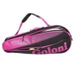 Goloni Tennis Bag 3-4 Racquets with Front Extral Pocket for Other Essentials,Tennis Rackets Bag with Removable Shoulder Strap,Pink