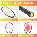 Pro Tennis Racket for Adults, 2 Player 27 inch Speed Tennis Racquet Acceptable for Beginner and Professional with 3 Tennis Balls, 2 Vibration Dampes, 2 Overgrips, Tennis Bag