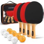 PRO SPIN Ping Pong Paddles - High-Performance Set with Premium Table Tennis Rackets, 3-Star Ping Pong Balls, Compact Storage Case | Professional Quality Ping Pong Paddle Set (4-Player Set)