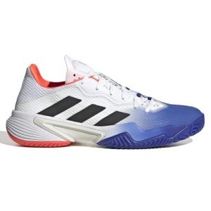 adidas Men's Barricade Tennis Shoe, Lucid Blue/Black/Solar Red, 11
