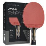 STIGA Carbon Fiber Ping Pong Paddle - 2mm Sponge, Flared Handle - Performance Table Tennis Racket, Black