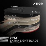 STIGA Carbon Fiber Ping Pong Paddle - 2mm Sponge, Flared Handle - Performance Table Tennis Racket, Black