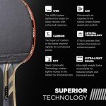 STIGA Carbon Fiber Ping Pong Paddle - 2mm Sponge, Flared Handle - Performance Table Tennis Racket, Black
