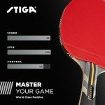 STIGA Carbon Fiber Ping Pong Paddle - 2mm Sponge, Flared Handle - Performance Table Tennis Racket, Black