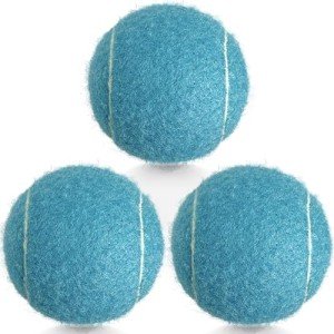 HiBallBall Tennis Balls, 3 Pack Practice Tennis Balls for Beginner, Durable Training Tennis Balls for Dogs (Blue)