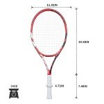 Tennis Rackets for Adults, Pre-Strung 27 Inch Tennis Racquets, Lightweight Tennis Racket Set-2 Player Tennis Racket Set with 3 Balls,2 Grips, 2 Vibration Dampers- Grey and Red