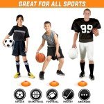 GoSports Premium Sports Cones for Agility Training and Drills - 20 Pack with Tote - Orange