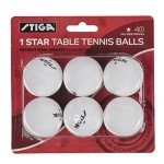 STIGA Ping Pong Balls – 6pk White 1-Star Table Tennis Balls, Official Size 40mm ABS Balls, Ultimate Durability for Indoor/Outdoor Ping Pong Tables