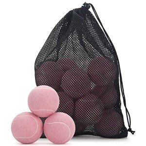SUNEZLGO Premium 12-Piece Tennis Balls Set, 2.5 Inch Diameter, Durable Thickened Safe Natural Rubber, Multi-Purpose, Ideal Sports Gift