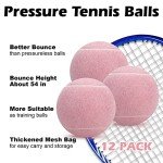 SUNEZLGO Premium 12-Piece Tennis Balls Set, 2.5 Inch Diameter, Durable Thickened Safe Natural Rubber, Multi-Purpose, Ideal Sports Gift