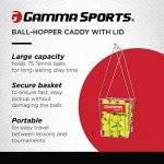 GAMMA Sports Tennis Ball Hopper Hi-Rise 75, Durable, Convenient, Heavy Duty Construction for Easy Pickup, Carrying and Storage, Holds 75 Tennis Balls Silver