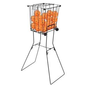 Portable Tennis Ball Collector with Wheels and Basket