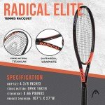 HEAD Ti. Radical Elite Tennis Racket - Pre-Strung Light Balance 27 Inch Racquet, Gray/Orange