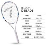 Teloon Recreational Adult Tennis Rackets-27 inch Tennis Racquet for Men and Women College Students Beginner Tennis Racket. (V4-White and Blue)