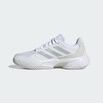 adidas Women's Courtjam Control 3 Tennis Sneaker, White/Silver Metallic/Grey, 9