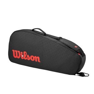 WILSON Clash V3 Super Tour Tennis Racket Bag - Black/Infrared, Holds up to 3 Rackets