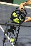 Tennis Ball Hopper for Tennis Coaches and Players, Schools and Clubs, Tennis Court Equipment/Accessory (55 Balls Capacity Wheel Roll-Over)