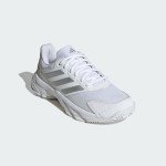 adidas Women's Courtjam Control 3 Tennis Sneaker, White/Silver Metallic/Grey, 9