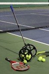 Tennis Ball Hopper for Tennis Coaches and Players, Schools and Clubs, Tennis Court Equipment/Accessory (55 Balls Capacity Wheel Roll-Over)