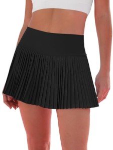 Eayouko Pleated Tennis Skirt for Women with Shorts Women's Skirts High Waisted Golf Skirts Workout Athletic Skort Skorts Black