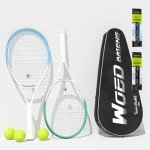 Adult 2 Player Tennis Racket Perfect for Beginner and Professional Players, 27” Speed Tennis Racquet Include Tennis Balls, Overgrips, Tennis Bag, Vibration Dampe, Cover